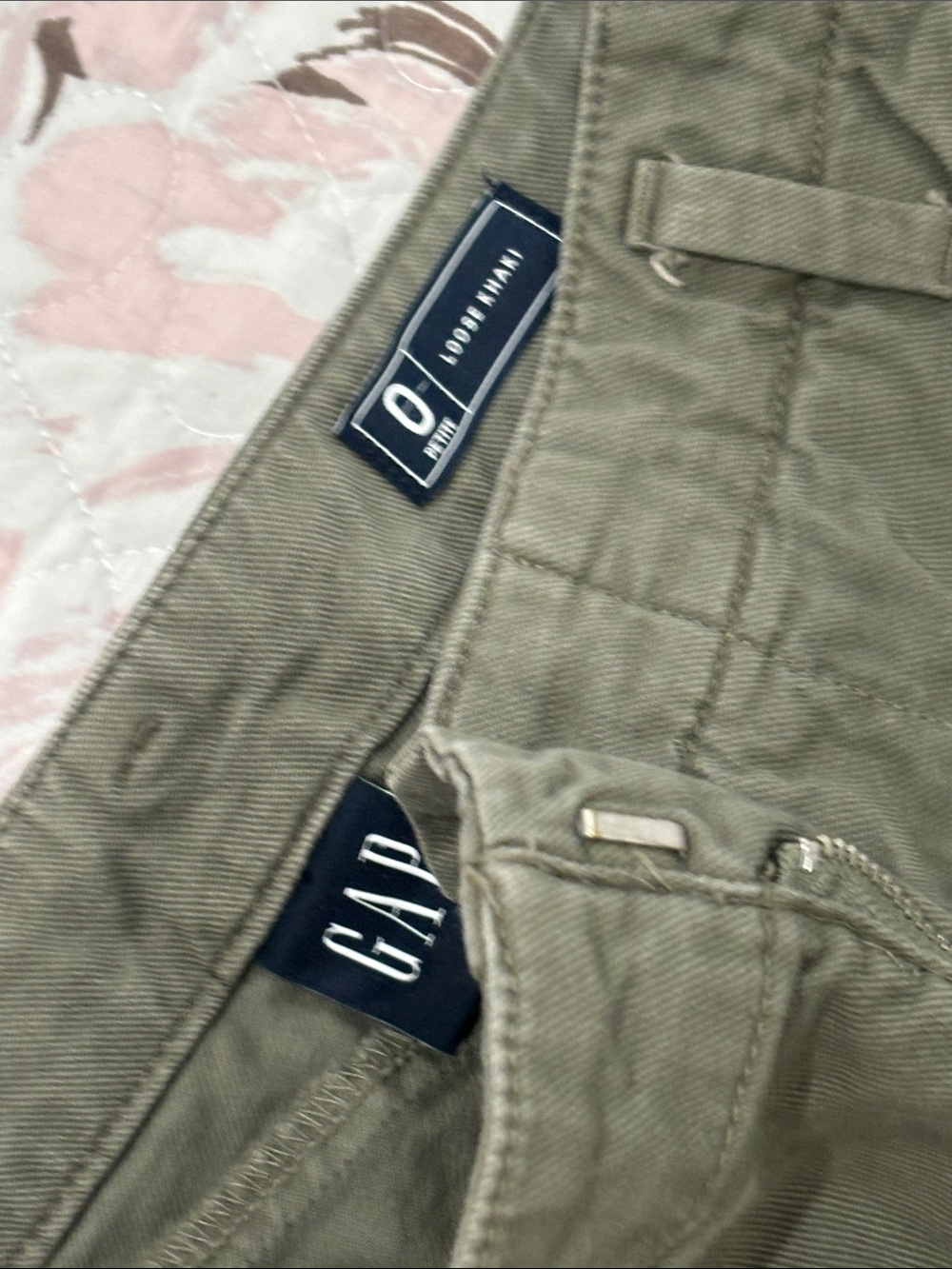 Two Olive Green Cargo & Wide-Leg Pants - Casual Utility Styles - Picture 4 of 7